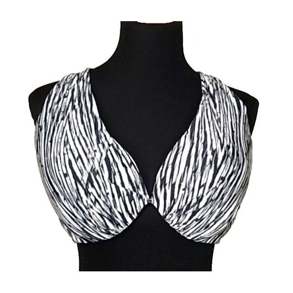Swim By Cacique Macrome Swim Top Women 44 C Black And White Wired Padded     T28 - Picture 1 of 8
